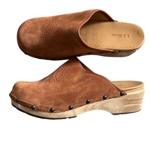 L.L. Bean Women's Tan Suede Mules
